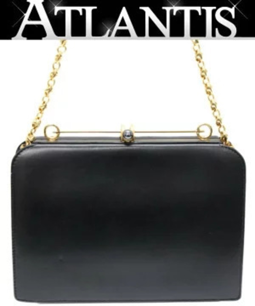 Gucci Chain Shoulder Bag Leather Black